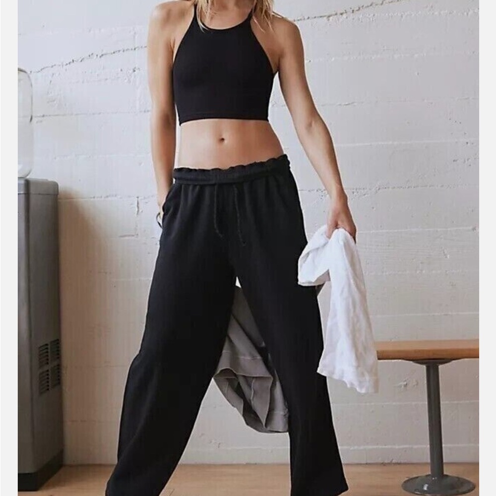 Free People Black Summer Tide Pants-Large